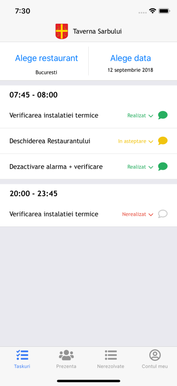 Aplicatie Mobile iOS pentru Administrare Restaurant – Taverna Sarbului